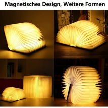 Lampe De Livre Pliante En Bois, Lampes De Livre À Led Magnétiques, Lumières Décoratives / Veilleuse, Lampe De Bureau Rechargeable Usb, Cadeau Idéal 