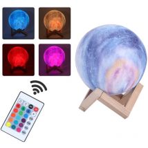 Jadeshay - Lampe de lune ciel étoilé peinte lampe de lune imprimée en 3D lampe de bureau créative rechargeable led