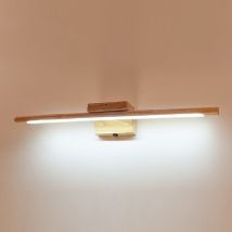 Lampe De Miroir Salle De Bain Bois Avec Interrupteur Moderne Led Applique Murale Intérieure Ip44 Étanche Lampe De Coiffeuse Applique Miroir Cosmétique