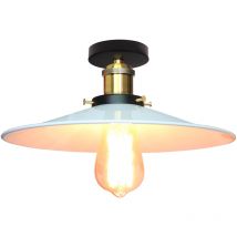 Norcks - Lampe De Plafond En Métal Antique 26CM Plafonnier Rétro Vintage E27 60W Pour Salon, Salle à Manger, Bar, Cafétéria, Restaurant (Blanc)