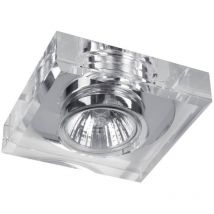 Epikasa - Plafonnier Marta, Métal, Verre, Chrome, 10x10x2,5 cm