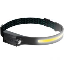 Lampe de poche led cob frontale réglable 3xAAA (5W 300lm) IP65 et portée 50m couleur noire