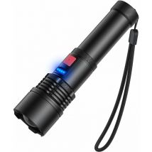 Lampe de Poche LED Rechargeable USB 3000 Lumens, Elekin Lampe Torche Zoomable, Lampe Torche LED Ultra Puissante Lampe Tactique, Torche Étanche