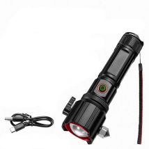 Lampe de poche multifonction rechargeable avec verre transformable, chargeur de téléphone, lampe de poche led pour voiture