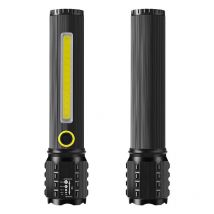 Ahlsen - Lampe de poche tactique à led, lot de 2 lampes de poche portables 14cm noir