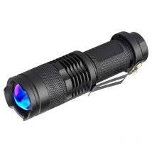 Lampe de poche UV 365 nm, lampe de poche LED UV, lumière noire, évolutive, recherche d'argent, vérification de documents, chasse au scorpion,