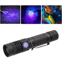 Eosnow - Jeffergarden Détecteur d'urine de Lampe-torche de 365nm led, Lampe-torche uv Portative Rechargeable de sécurité d'USB IPX4 pour le Garage