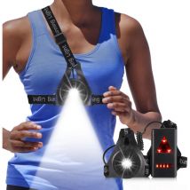 Gabrielle - Lampe de Poitrine Rechargeable, 3 Modes Lampe de Course à Pied, Réglable 90 Angle lampe de course à led pour Lumiere Running, la course,