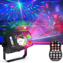 Lampe de Scène, Fwiull Lumière Disco à 7 Yeux avec Télécommande et Stroboscope, Boule Disco Grand Angle Contrôle de la Musique, Divers Effets RGBW