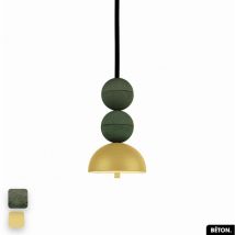 Otitec - Lampe de suspension en béton - bosfor concrete asperge - citron 2 balles led 14W - Vert