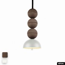 Otitec - Lampe de suspension en béton - bosfor concrete chocolat - blanc 3 balles led 14W - Marron
