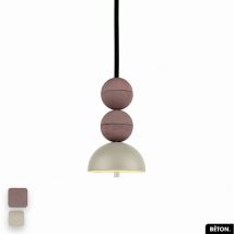 Otitec - Lampe de suspension en béton - bosfor concrete lilas - peyote 2 balles led 14W - Violet