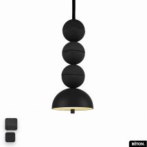 Lampe de suspension en béton - BOSFOR CONCRETE NOIR 3 BALLES LED 14W