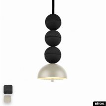 Otitec - Lampe de suspension en béton - bosfor concrete noir - peyote 3 balles led 14W - Noir