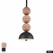Otitec - Lampe de suspension en béton - bosfor concrete rose - noir 3 balles led 14W - Rose