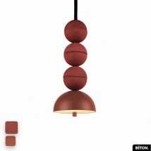 Otitec - Lampe de suspension en béton - bosfor concrete terre rouge 3 balles led 14W - Rouge