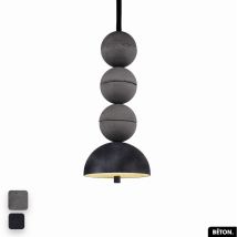 Otitec - Lampe de suspension en béton velours - bosfor concrete velvet anthracite 3 balles led 14W - Gris / argent