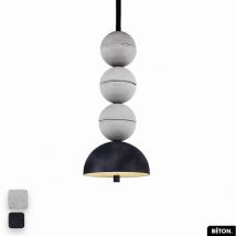 Otitec - Lampe de suspension en béton velours - bosfor concrete velvet blanc - anthracite 3 balles led 14W - Gris / argent
