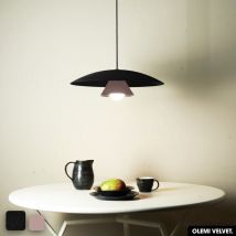 Otitec - Lampe de suspension en velours - olemi velvet noir - rose - Noir