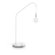 Fijalo - Lampe de Table 35x25x58 Marbre Blanc/Métal Blanc