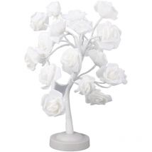Feiyue - Lampe de table à led pour arbre de Saint-Valentin, télécommande, changement de couleur, fleur de rose artificielle, lampe pour arbre de