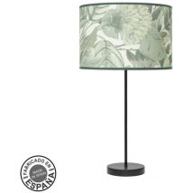 Fabrilamp - Lampe de table Alto Moda 1xe27 noir/feuille verte 63x30x30 Cm