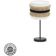 Fabrilamp - Lampe de Table Angola 1xe14 Noir/blanc-jute 43x17x17cm