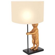 Steinhauer - Lampe de table, lampe parapluie, lampe d'appoint, textile, blanc, noir, suricate, or