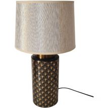 Lampe de table art déco noir et or 49 cm