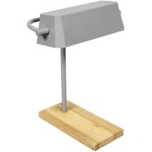 Lampe de table Bois et Gris mat