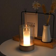 Lampe de Table Bougie sans Fil Lampe Bougie Rechargeable avec Interrupteur Tactile Lampe de Table à intensité Variable Moderne sans Flamme Design
