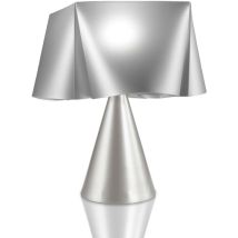 Linea Zero - Lampe de Table Cône d'Argent en Plastique Cm. 28x32h