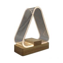 Shmshng - Lampe de table de chevet Triangle nordique Lampe de chevet décorative led Lampe blanche chaude Chargeur commande avec lumière acrylique de