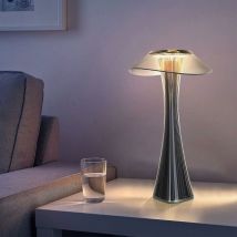 Ersandy - Lampe de table design rechargeable lampe à poser led tactile - Dimmable Titane lampe de chevet usb 3W lampe de bureau sans fil avec