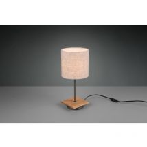Trio Lighting - Lampe à Poser Elmau Nickel Et Abat-jour Sable Ø18 cm