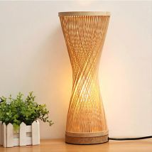 Crea - Lampe de table en bambou faite à la main Lampe de table en bambou Style Zen Éclairage de table décoratif Luminaire de table Veilleuse pour