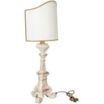 Lampe De Table En Bois Blanc Grand