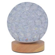 Lampe de table en cristal, lampe de chevet décorative en cristal pour la chambre à coucher, le salon, la chambre d'amis, argenté
