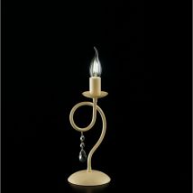 Bonetti Illumina - Lampe de table en fer Ivoire une lumière décor décape et strass 13x h32 cm