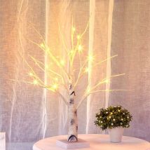 Lampe De Table En Forme De Bouleau De 45 Cm - Bouleau De Table Avec 18 Led Blanches Chaudes - À Piles - Pour La Maison, Une Fête, Un Mariage, Pâques, 