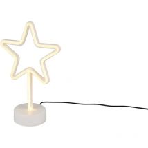 Trio Lighting - Lampe design, Lampe fun effet néon étoile Blanc en Plastique, trio