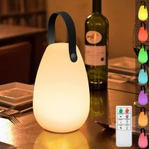 Lampe de Table Extérieure Gradable Lampe de Table Sans Fil 8 Couleurs avec Télécommande Portable Lampe de Table pour Exterieure Jardin Salon Terrasse