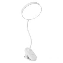 Lampe de table flexible à 360° avec clip, lampe de bureau à LED à intensité variable en continu, lampe de chevet, lampe de lecture