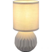 Globo Lighting - Lampe de table grise céramique Lampe de chevet Lampe d'appoint Lampe de salon textile, 1x E14, DxH 12 x 23 cm