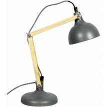Lampe de table Grise mat et Bois