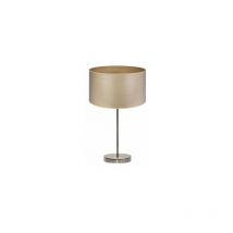 Fabrilamp - Lampe De Table Haute Tania 1xe27 Cuir/Bois Clair 62x30x30 Cm