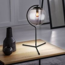 Globo Lighting - Lampe de table Lampe d'appoint Lampe de chambre à coucher Verre Lampe de table Salon, métal noir fumé, led 4W 350Lm blanc chaud, h