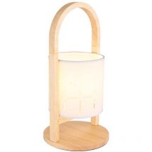 Globo Lighting - Lampe de table, lampe de bureau, lampe de chevet, lampe d'appoint, lampe en bois, h 33 cm