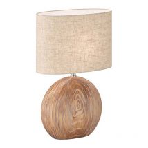 Fischer&honsel - Lampe de table lampe de chevet lampe d'appoint E14 céramique aspect bois textile sable