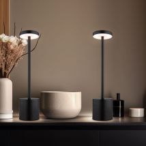 Globo Lighting - Lampe de table, lampe de salon, lampe de lecture, lampe de bureau, lampe de table, lampe d'appoint, métal plastique noir, variateur
